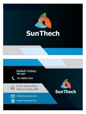 Professional Blue Black Tech Style Business Card