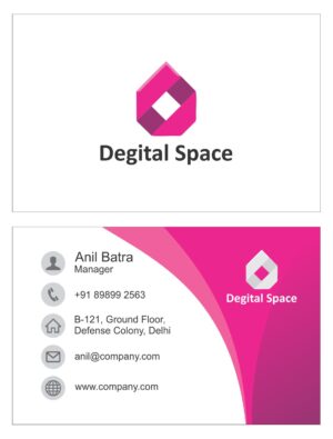 Creative Magenta Color Visiting Card