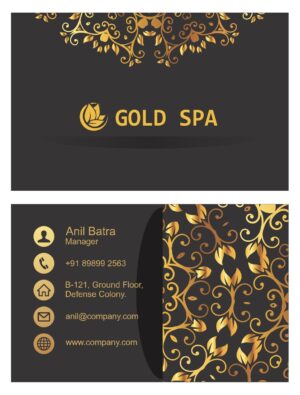 Luxury Golden Floral Business Card