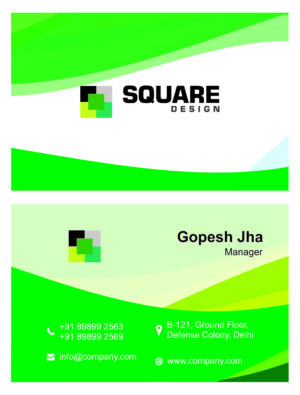 Modern Green White Corporate Visiting Card